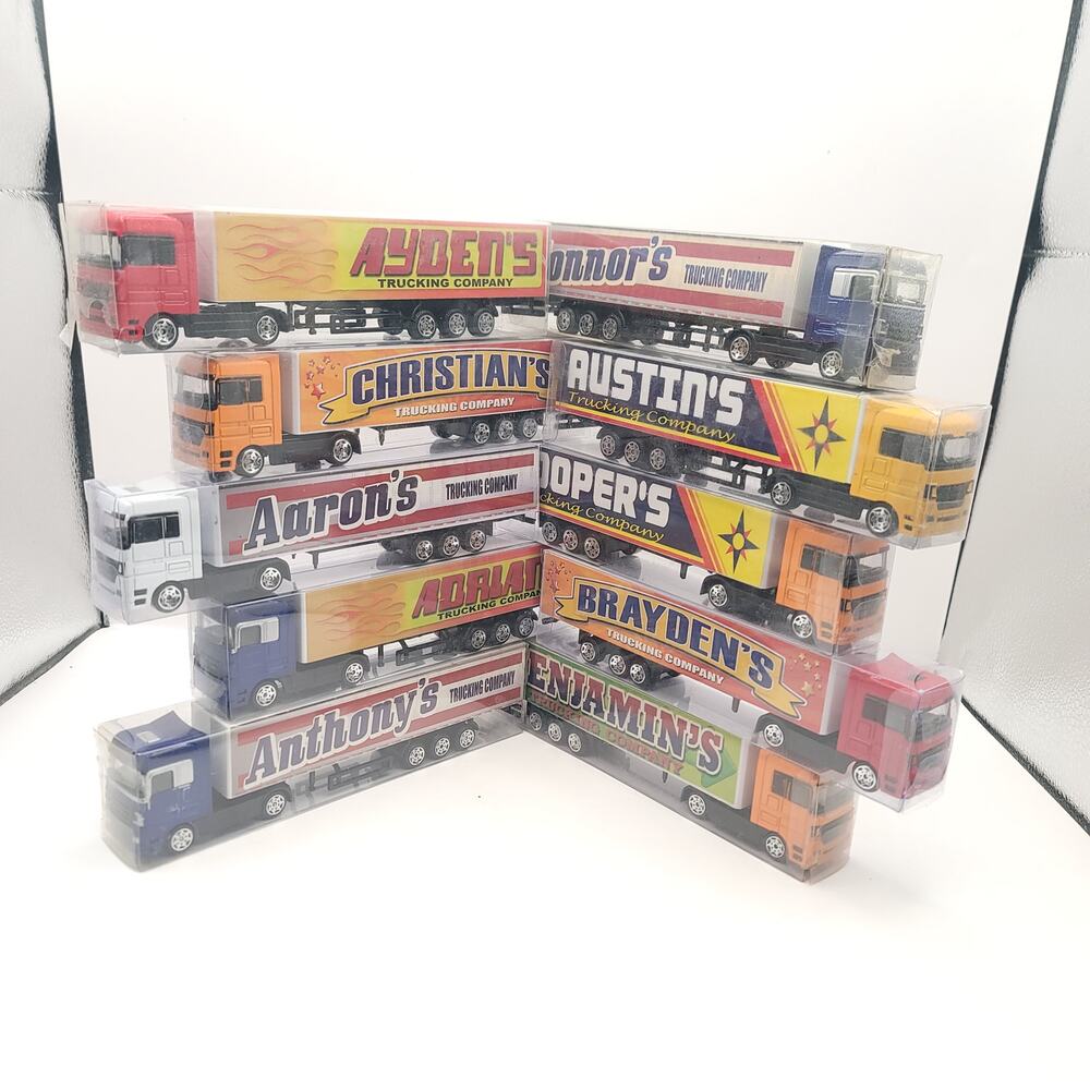 Swibco Trucking Company Toy Semi Truck Set of 10 New in package Orange Gray